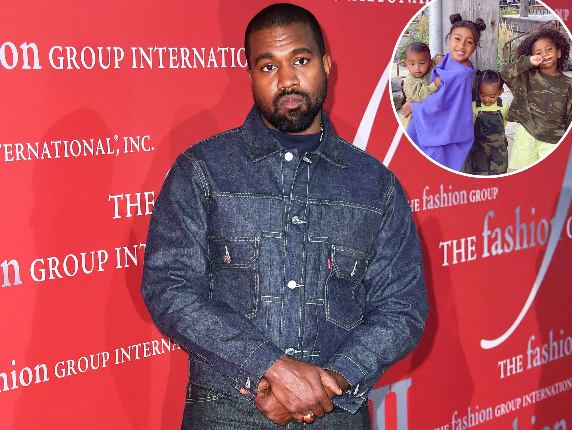 Kanye West Gets Solace From His 4 Kids Amid Divorce