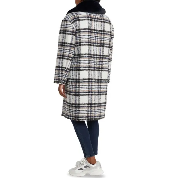 NVLT Women&rsquo;s Plaid Wool Coat with Collar