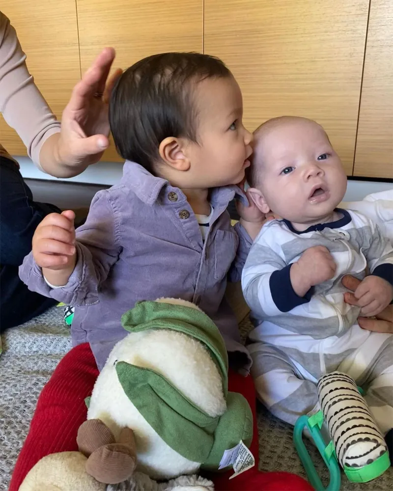 Olivia Munn Son Malcom Meets Henry Golding Daughter Lyla at Playdate John Mulaney Liv Lo 6