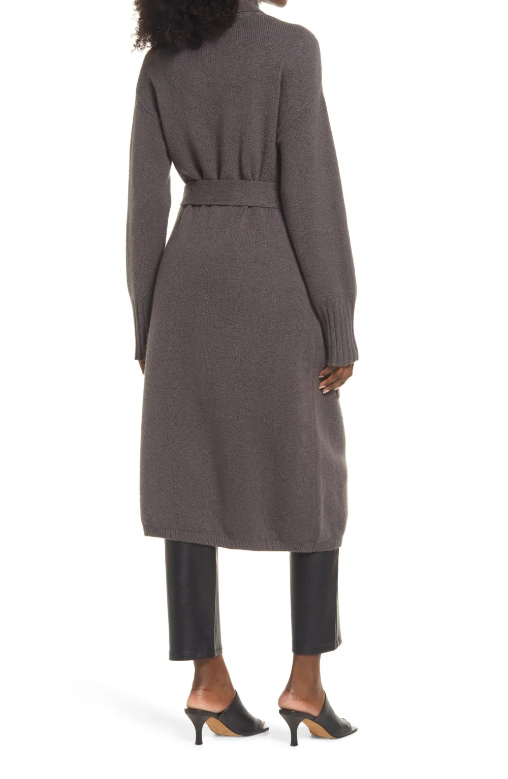 Open Edit Belted Long Cardigan