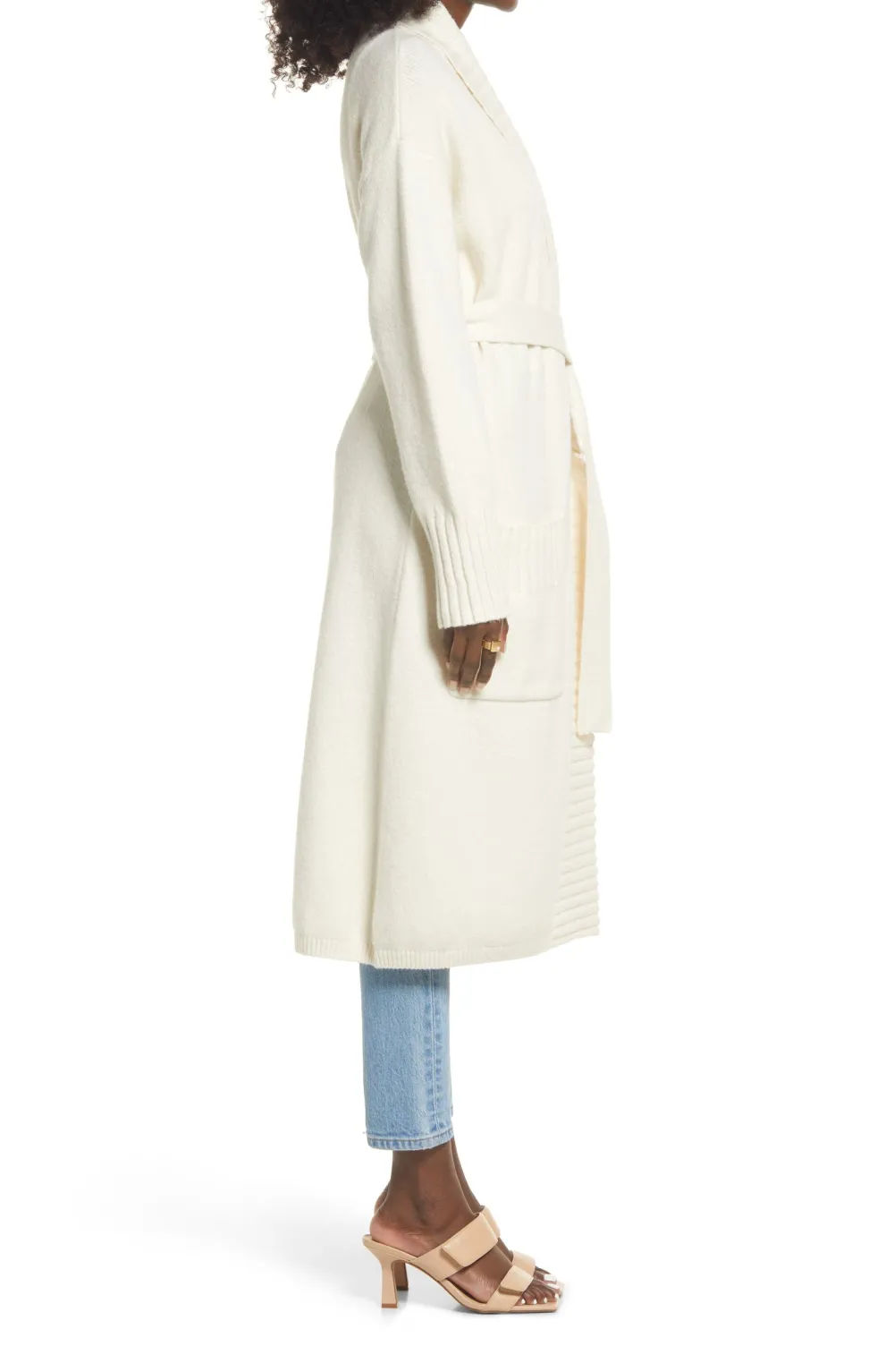 Open Edit Belted Long Cardigan