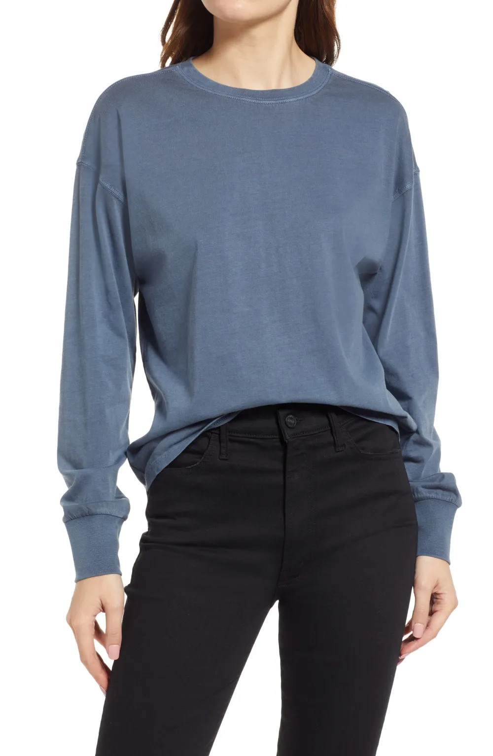 Treasure & Bond Garment Dyed Long Sleeve Organic Cotton T-Shirt