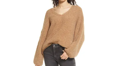 VERO MODA Recycled Polyester Blend V-Neck Sweater