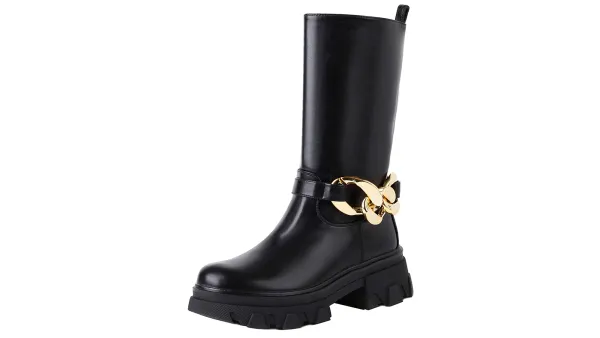 black chain boots