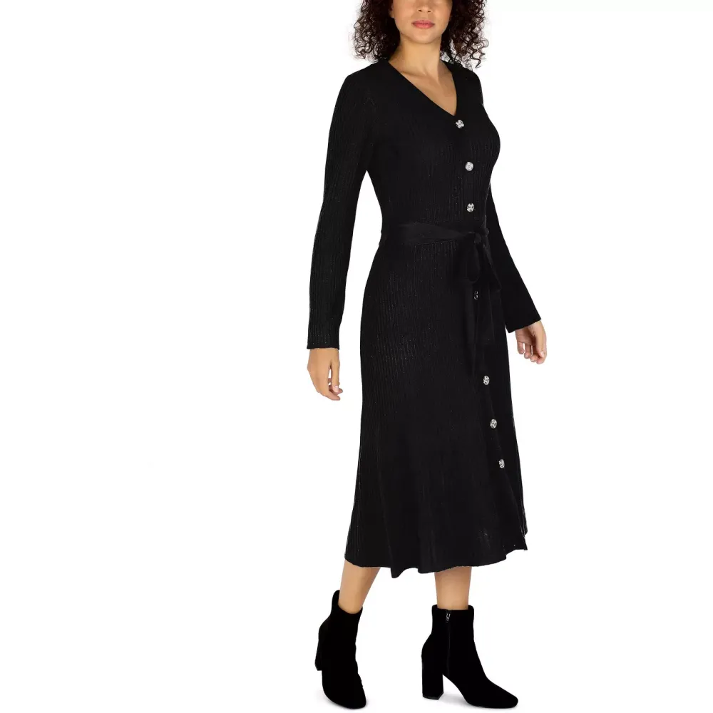 black midi dress