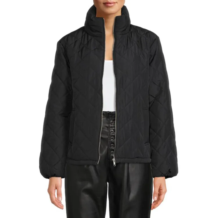 black quilted jacket