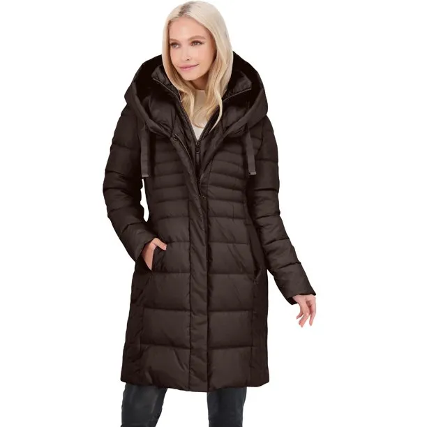 brown puffer coat