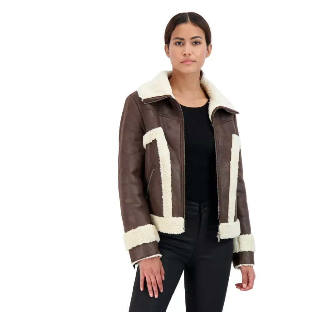 brown shearling coat