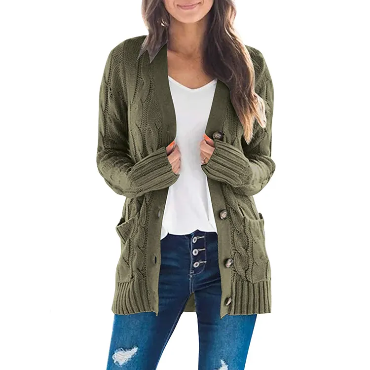 green cable knit sweater