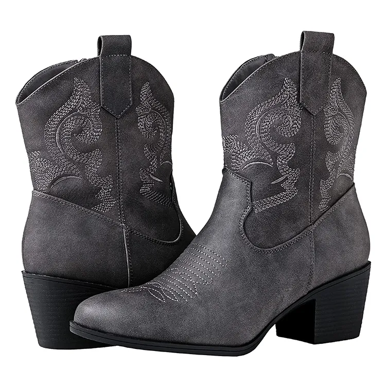 grey cowboy booties