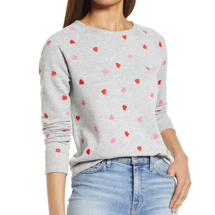 grey hearts crewneck