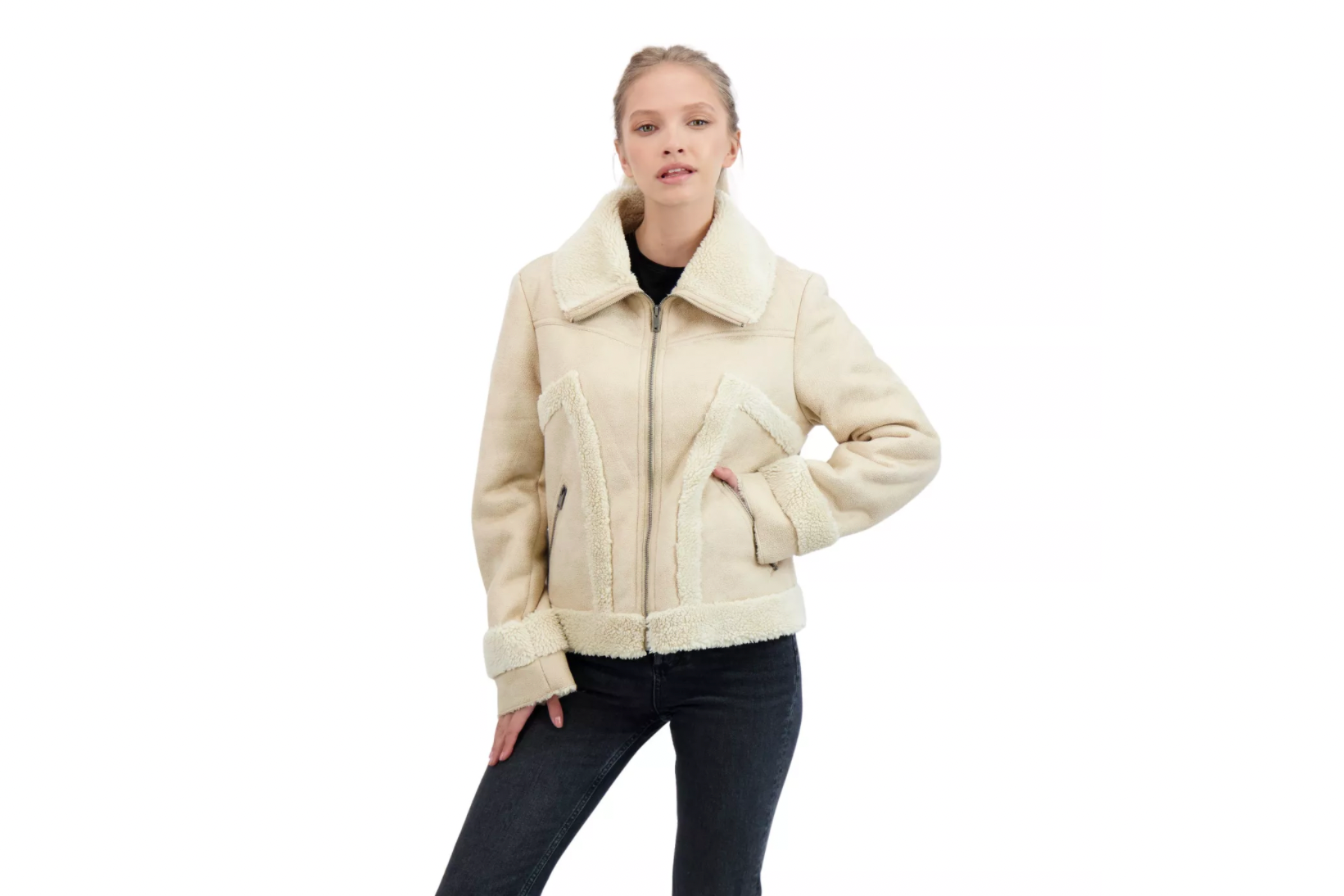 ivory shearling coat