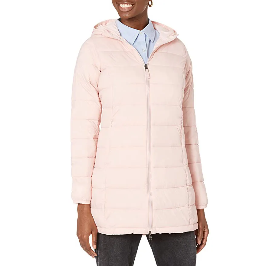 pink down jacket
