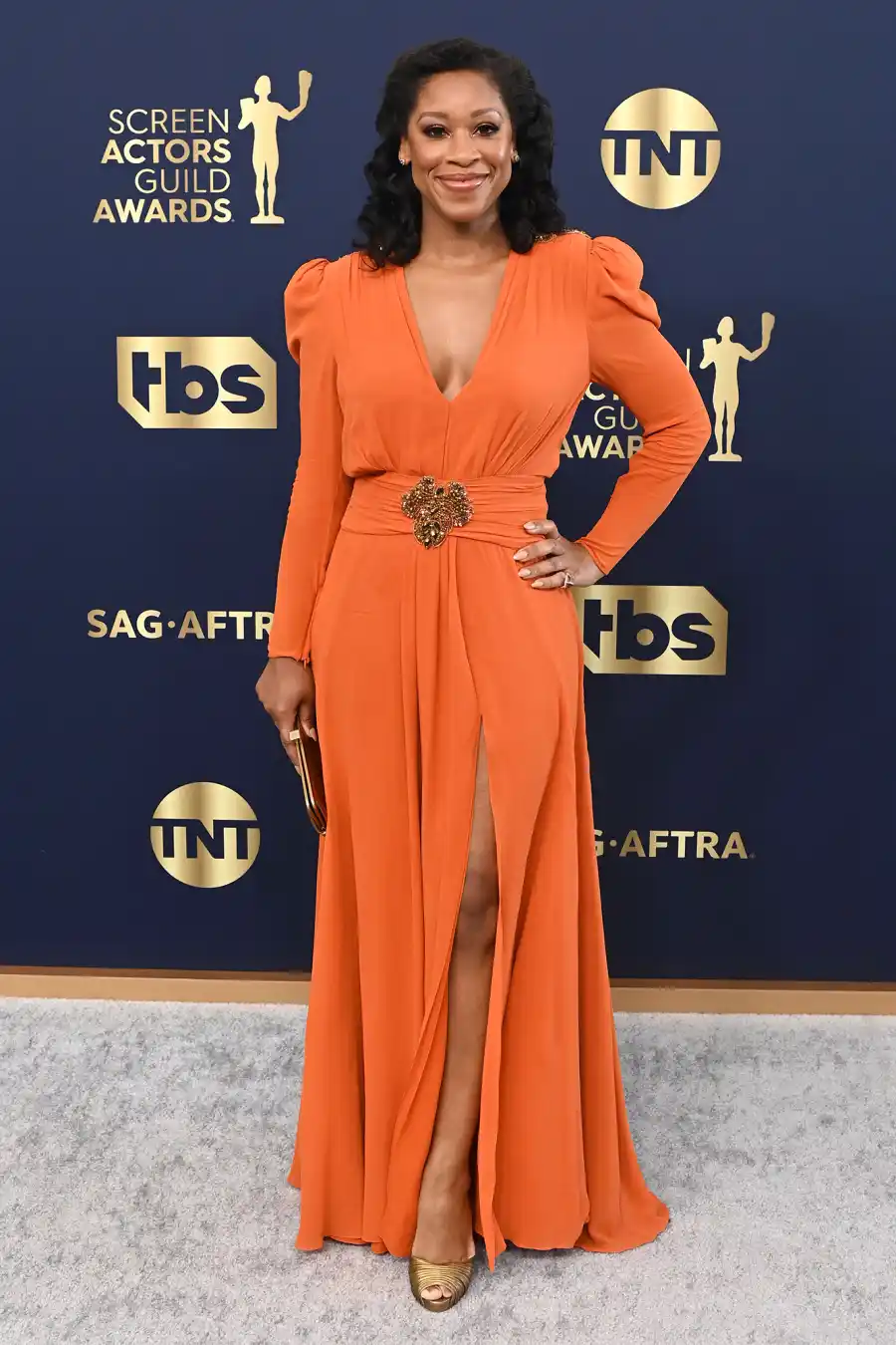 Amber Friendly Red Carpet Arrival SAG Awards 2022