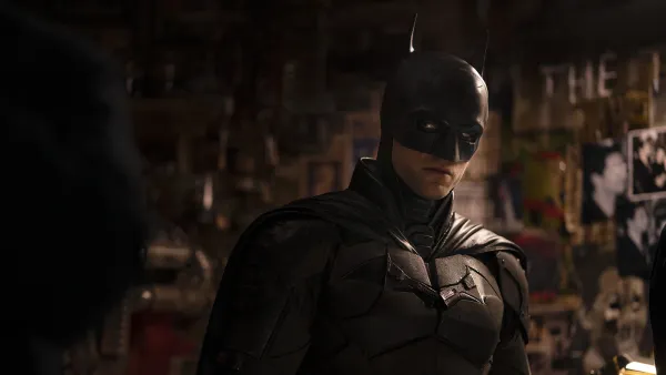 Robert Pattinson stars in The Batman, which releases in March 2022