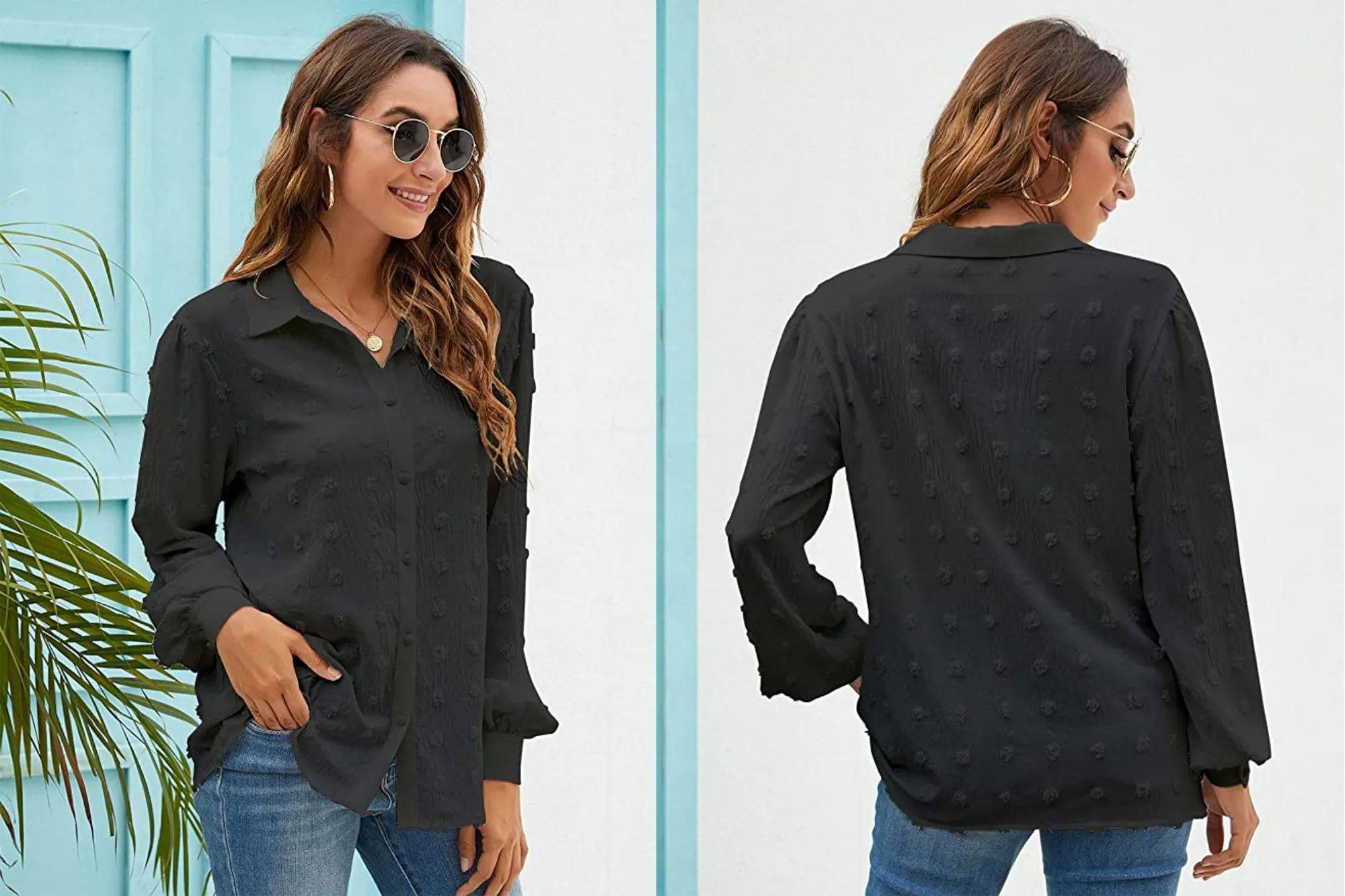 Blooming Jelly Women's Button Down Blouse