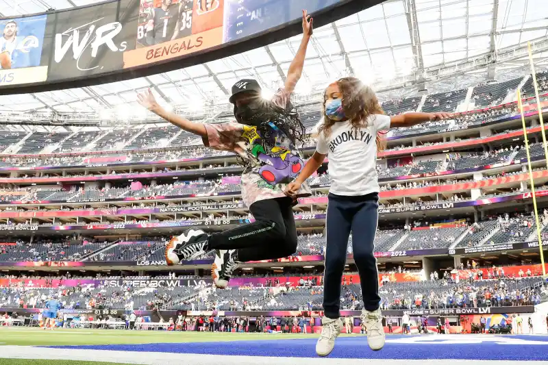 Blue Ivy Carter and Rumi Carter Celebrity Kids Attending Super Bowl 2022 With Their Parents