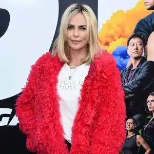 Charlize Theron Takes a Selfie With Mystery Man at Super Bowl