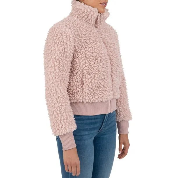 Cyn & Luca Women's Faux Sherpa Bomber Jacket