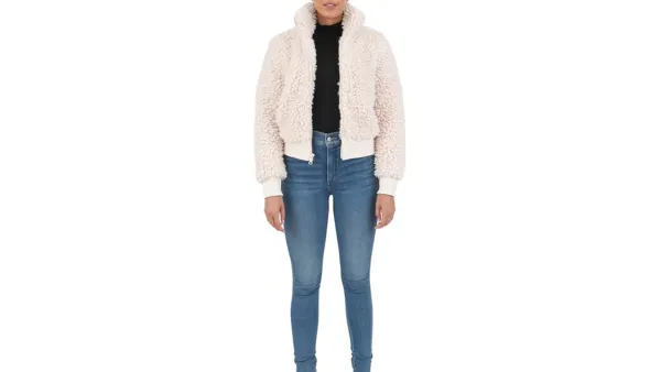 Cyn & Luca Women's Faux Sherpa Bomber Jacket