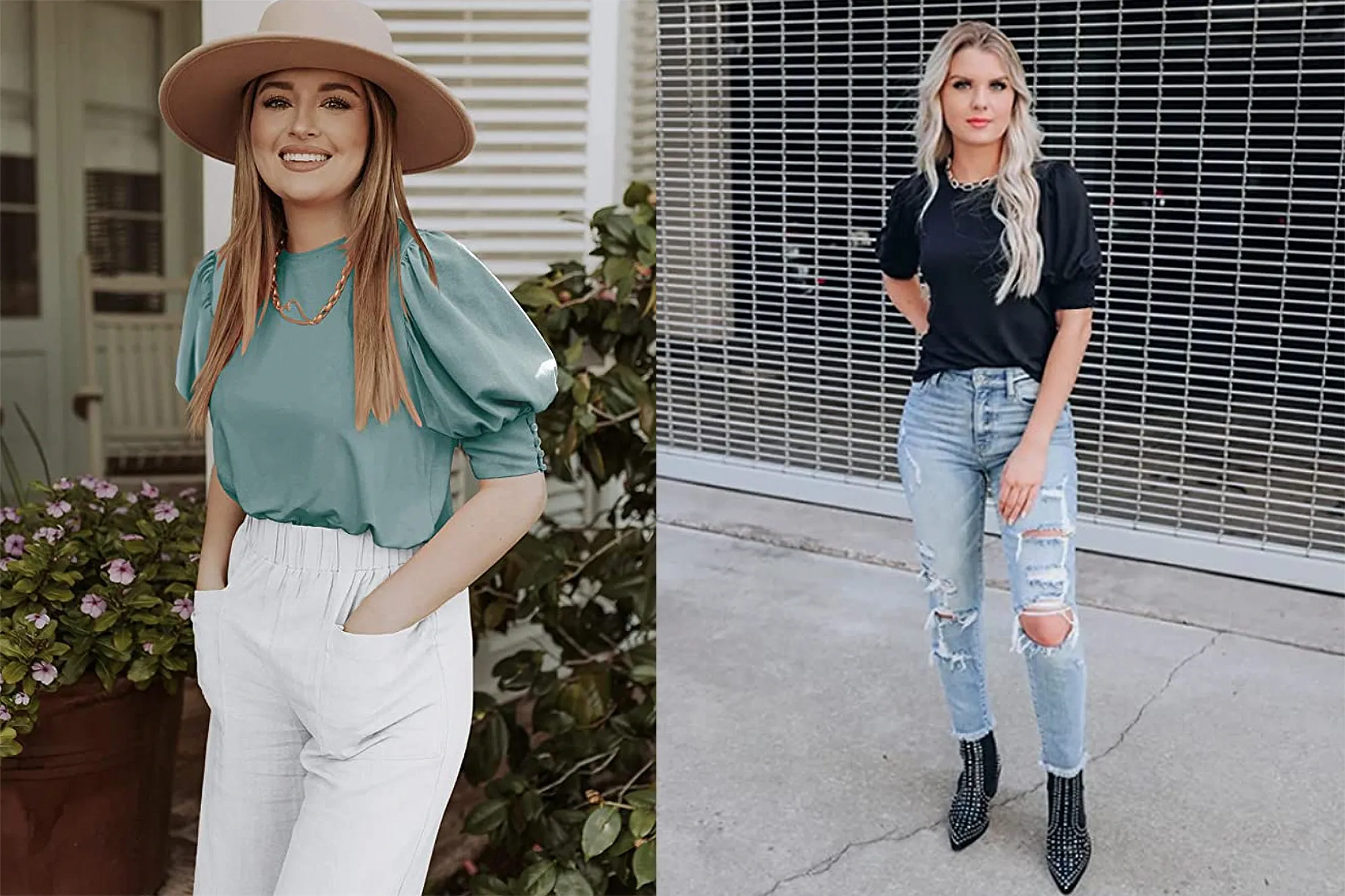 DOROSE-Women's-Casual-Puff-Sleeve-Blouse-2