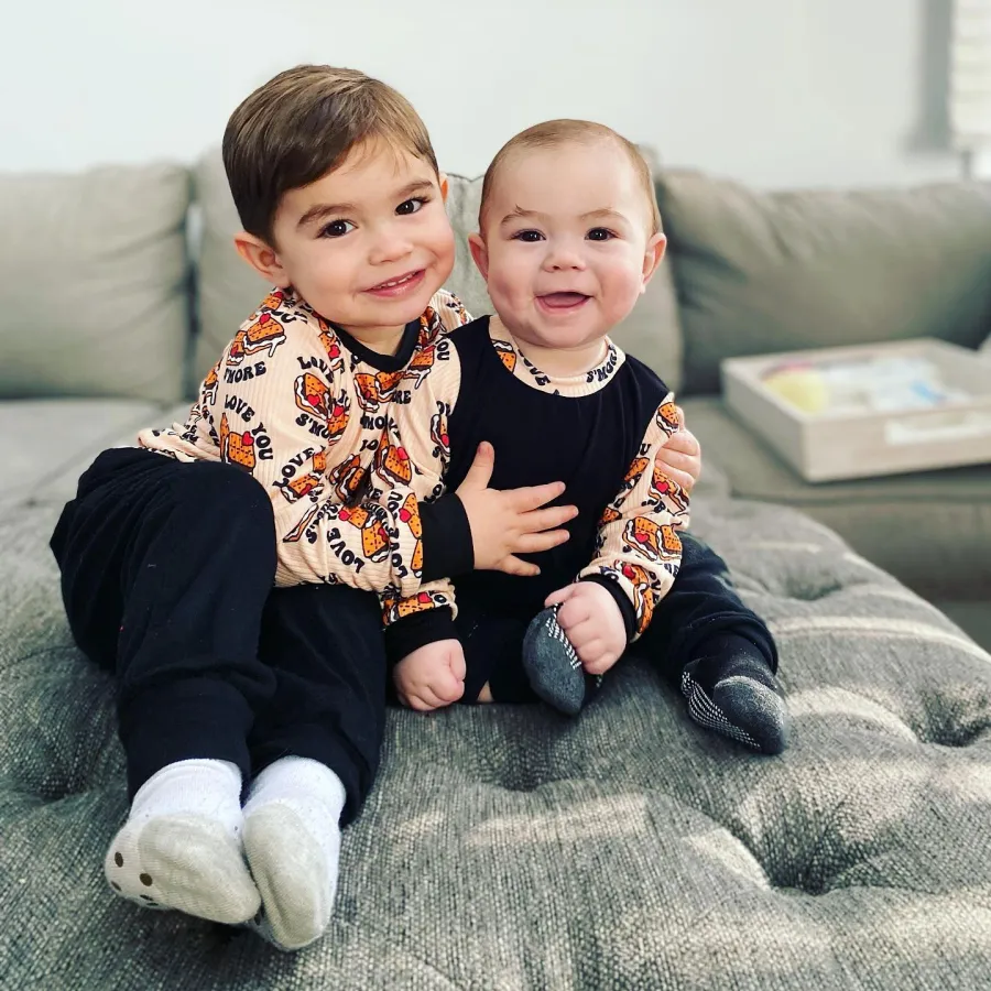 Deena Cortese Celebrity Kids Celebrating Valentines Day 2022 in Festive Outfits