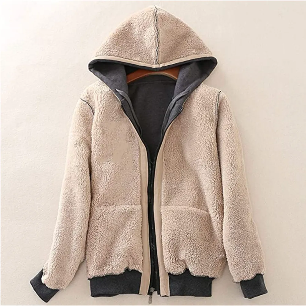 Flygo Women's Winter Warm Sherpa Fleece Lined Zip Up Hoodie