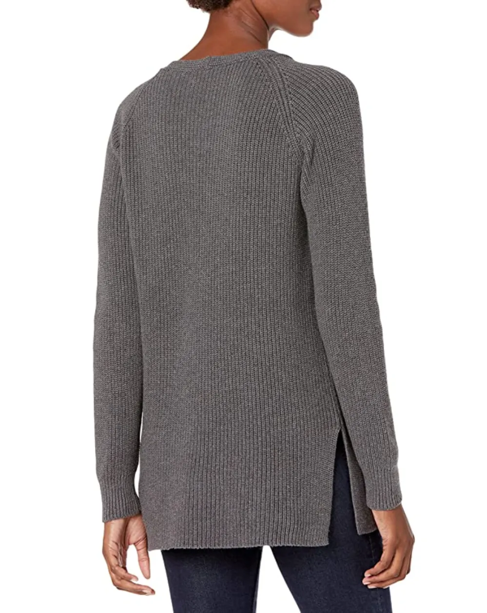 Goodthreads Women's Cotton Shaker Stitch Deep V-Neck Sweater