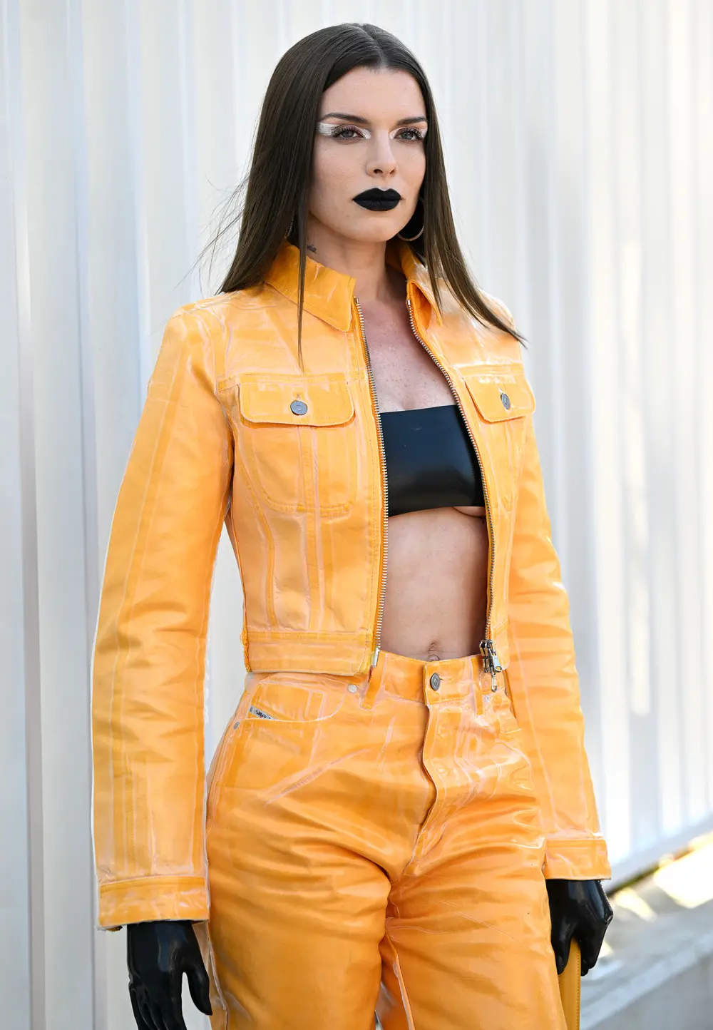 Julia Fox Continues to Rock the Super Heavy Eyeliner Look Originally Created by Ex Kanye West