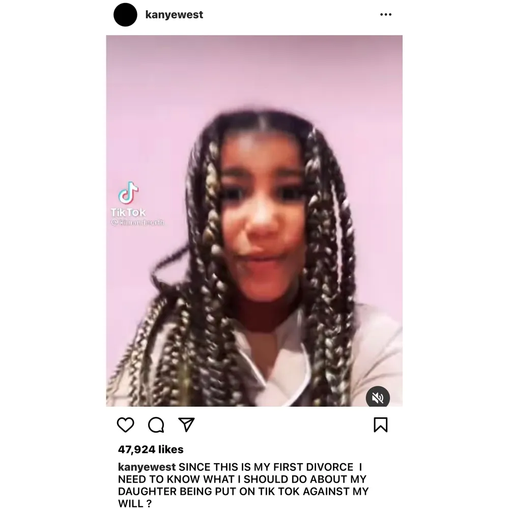 Kanye West Slams Kim Kardashian for Letting Daughter North, 8, Have TikTok: It&rsquo;s &lsquo;Against My Will&rsquo;