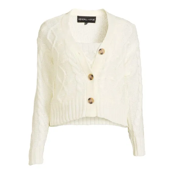 Kendall + Kylie Cable Tank Top and Cardigan