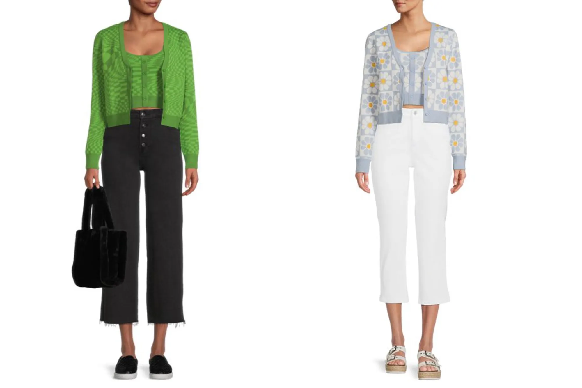 Liv & Lottie Women's Retro Y2K Cardigan Tank Set