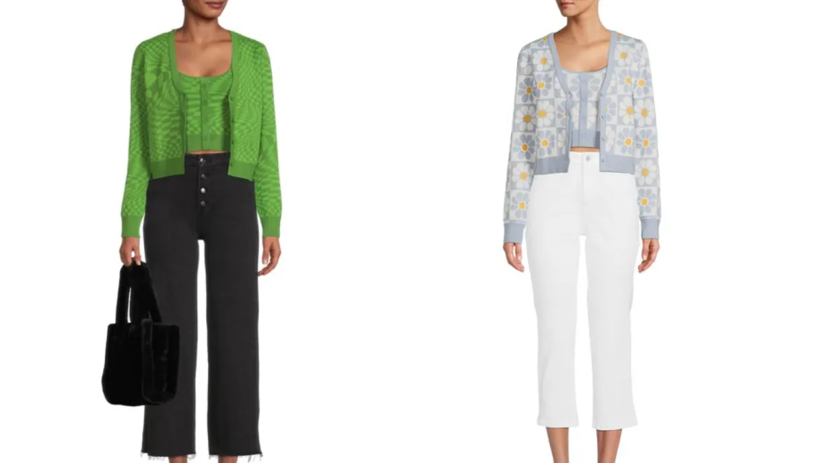 Liv & Lottie Women's Retro Y2K Cardigan Tank Set