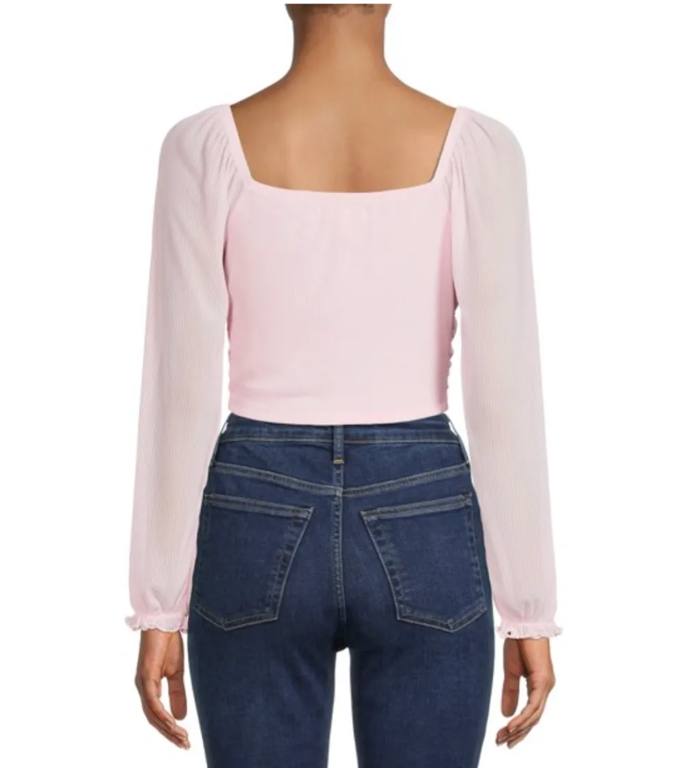 Madden NYC Front Shirred Peasant Top