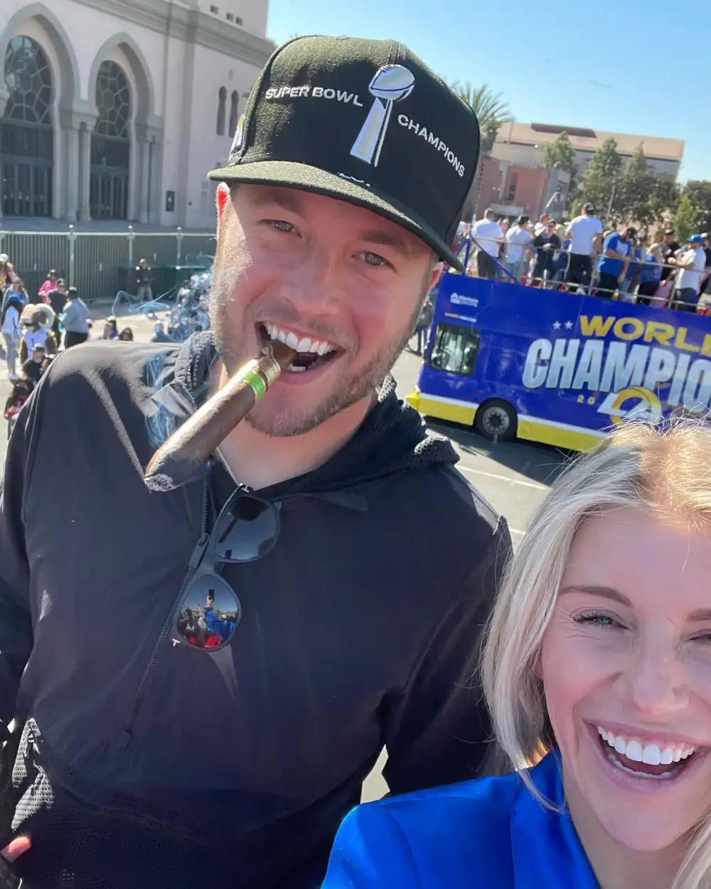 Matthew and Kelly Stafford Reflect on Awful Moment When Rams Photographer Fell Off Parade Float 2