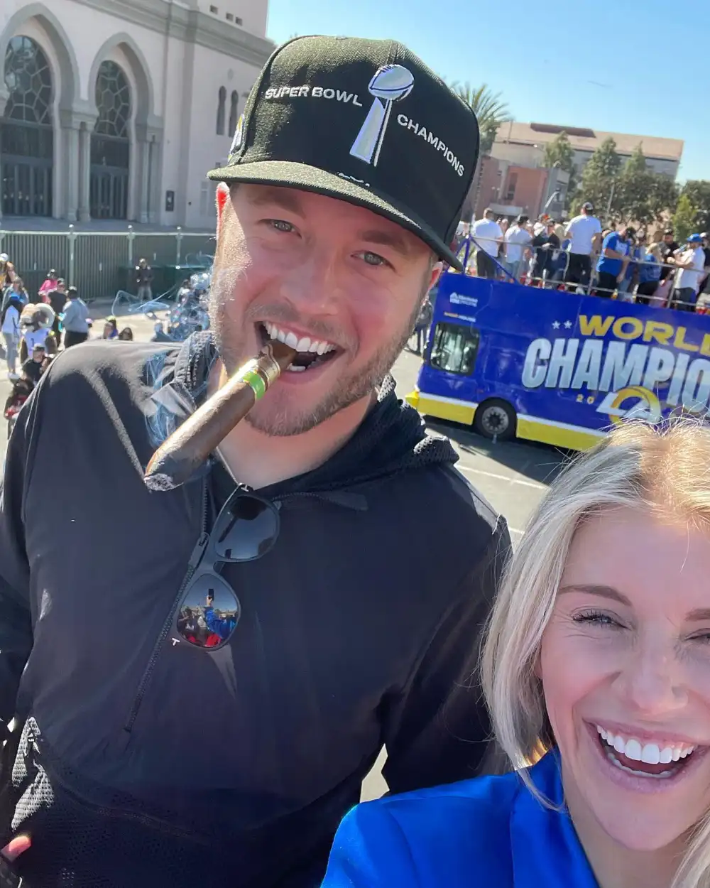 Matthew and Kelly Stafford Speak Out After Viral Video of Woman Falling at Rams Parade