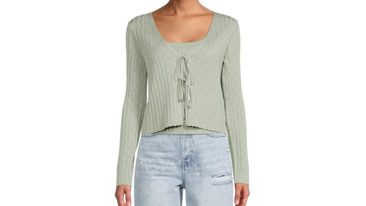 No Boundaries Pointelle Tank Top and Cardigan Set