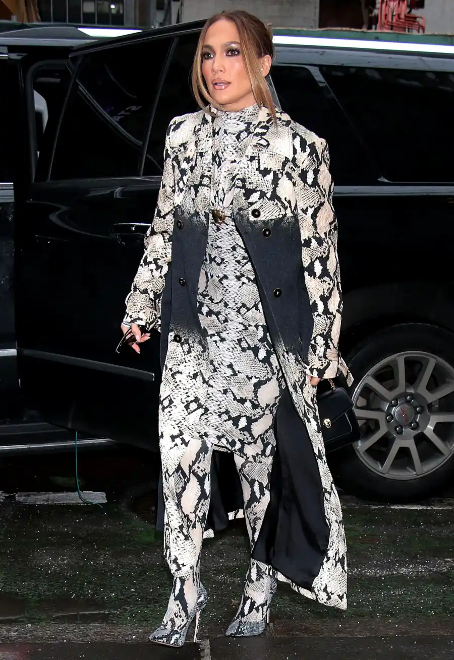 Wedding Dresses! Snakeskin Coats! See Jennifer Lopez’s Style Statements From Her New York City Trip