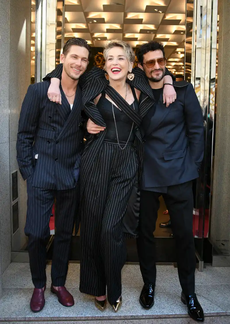 Sharon Stone at Dolce & Gabbana store photocall in via Montenapoleone, Autumn Winter 2022, Milan Fashion Week, Italy - 26 Feb 2022