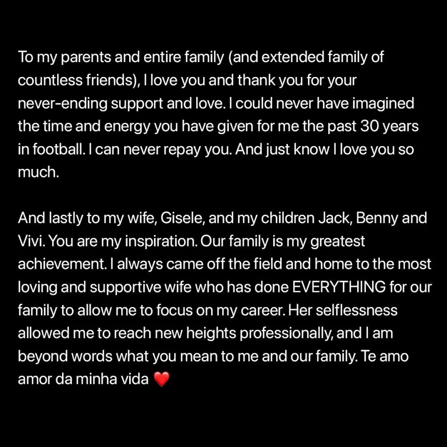 Tom Brady Calls His Family His ‘Greatest Achievement’ Amid NFL Retirement