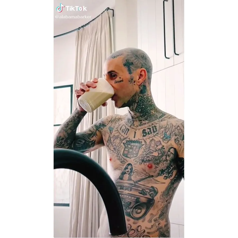Travis Barker’s Daughter Alabama Defends Making TikTok With Shirtless Dad 2