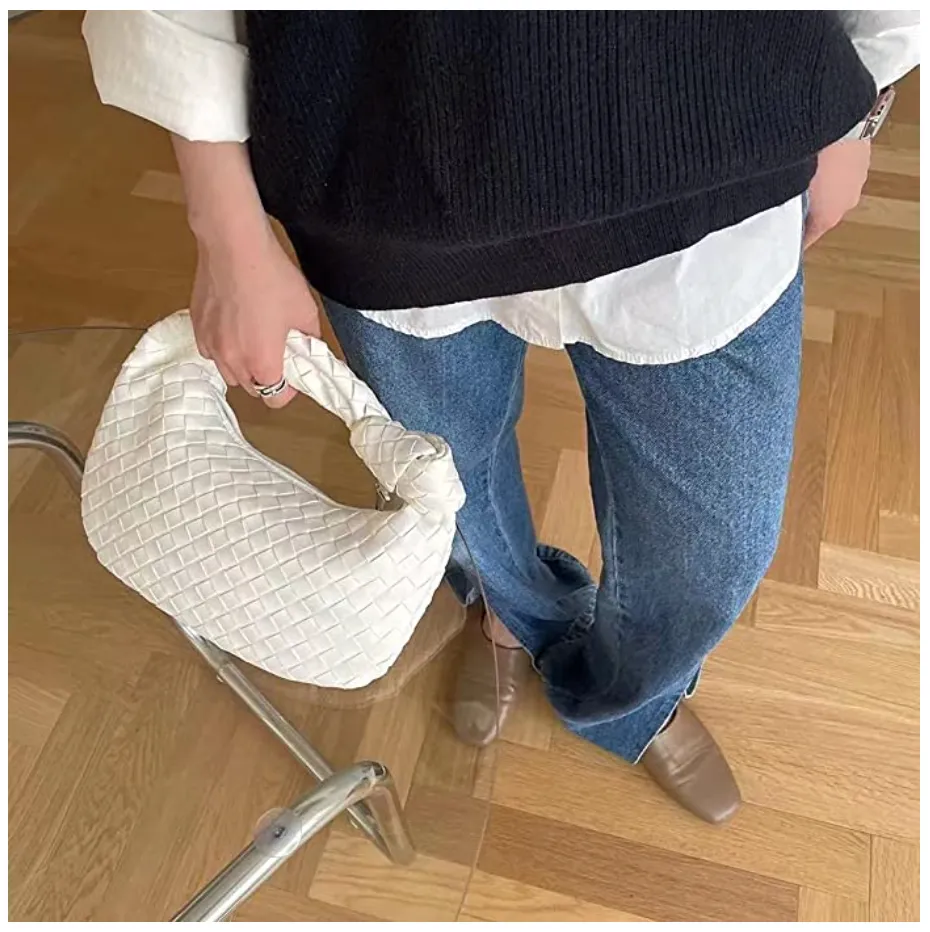 XIANGNIU&nbsp;Knotted Women's PU Leather Woven Handbag