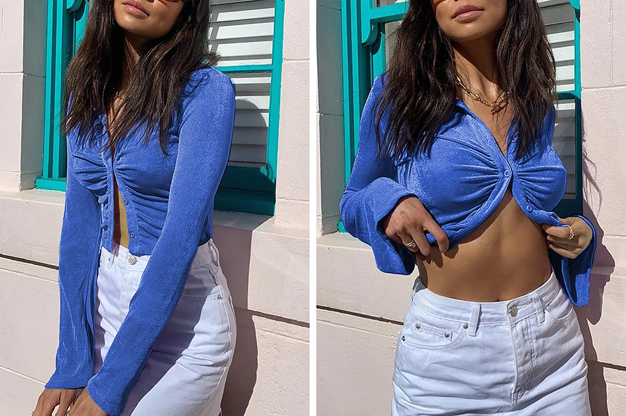 amazon-sofias-choice-ruched-crop-top