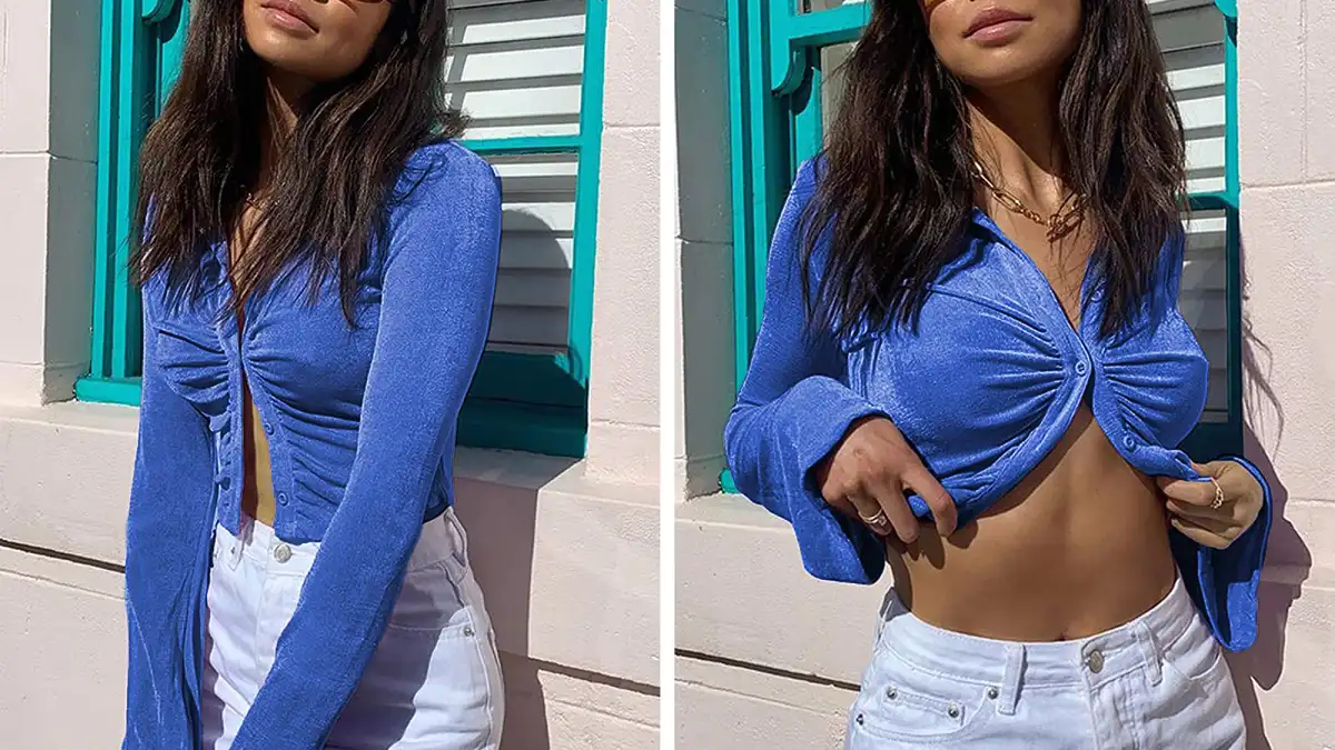 amazon-sofias-choice-ruched-crop-top