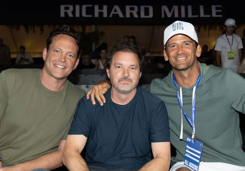 hot pics Vince Vaughn Jack Whigham and Wayne Boich Richard Mille VIP The Blockchain.com Miami Padel Open
