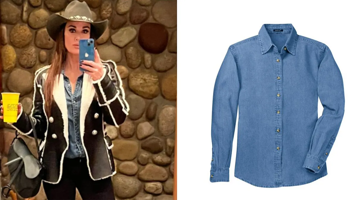 kyle-richards-blue-denim-shirt