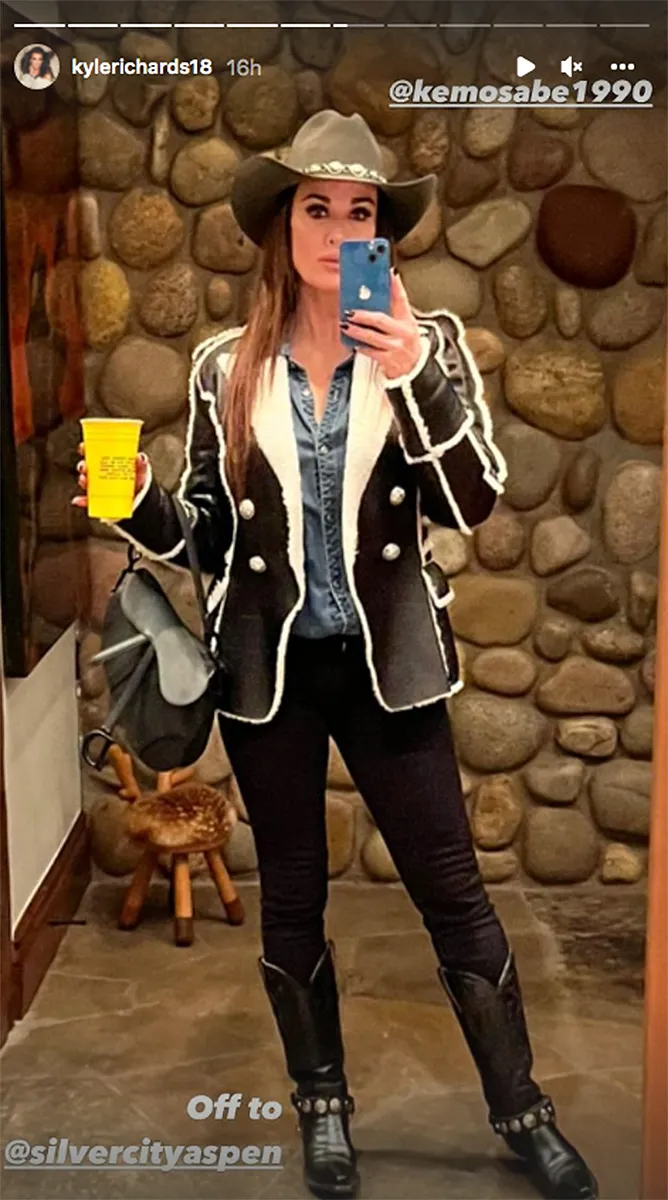 kyle-richards-denim-shirt-instagram-story