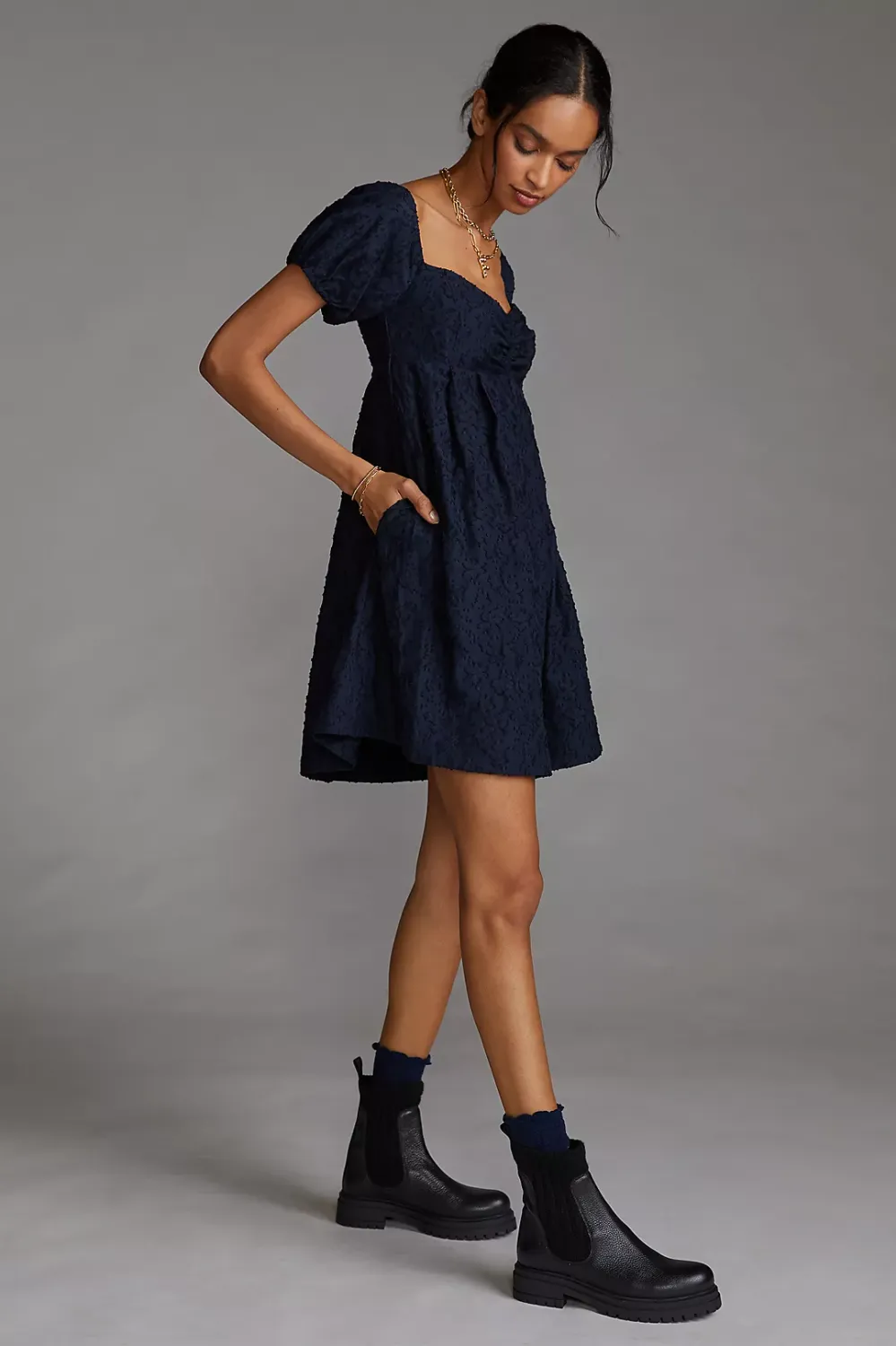 navy sweetheart dress