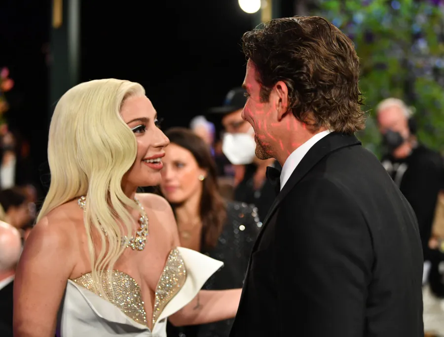 A Star Is Born Costars Lady Gaga and Bradley Cooper Share a Big Hug at the 2022 SAG Awards