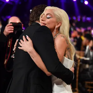 A Star Is Born Costars Lady Gaga and Bradley Cooper Share a Big Hug at the 2022 SAG Awards